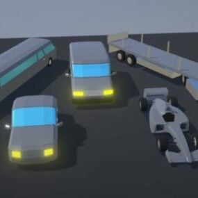 Low Poly Cars Pack 3d-modell