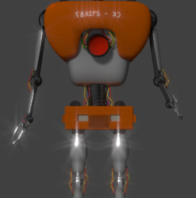 Enkel Droid Robot 3d-modell