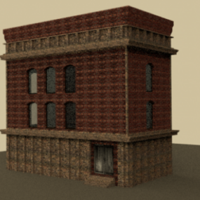 붉은 벽돌 집 건물 3d 모델