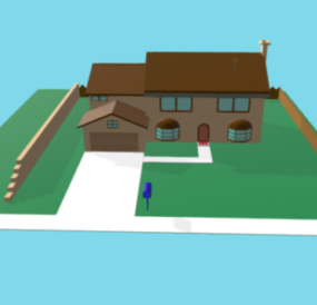 نموذج بناء منزل عائلة سمبسون ثلاثي الأبعاد