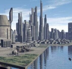 Sci-fi Buildings Colony City 3d-malli
