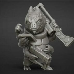 Armed Alien Game Character 3d model