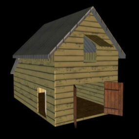 نموذج بيت الحظيرة الصغيرة ثلاثي الأبعاد