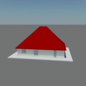 Litet hus med interiör 3d-modell
