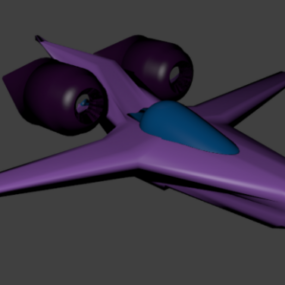 Purple Space Ship Design 3d model