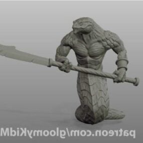 Modello 3d del personaggio del gioco Snake Warriors