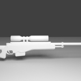 Pistola da cecchino Lowpoly Modello 3d dell'arma