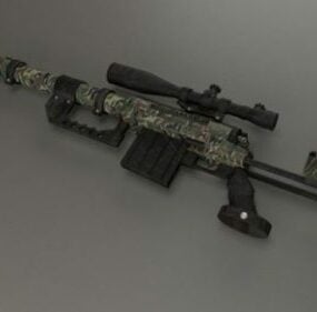 Army Sniper Rifle M200 Gun 3d model