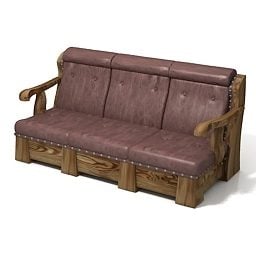 Vintage Leather Sofa Amma Design 3d model