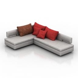 Ruang Tamu L Sofa Blanche Design model 3d