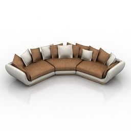 Curved Shape Sofa Relotti Furniture 3d model