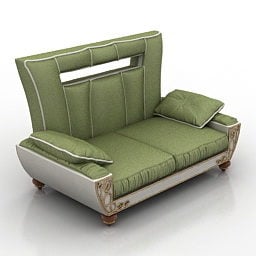 3д модель зеленого дивана Lanpas Design