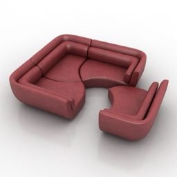 Conception de puzzle de canapé de salon modèle 3D