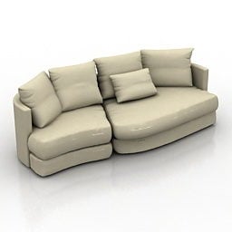 Sofa Ruang Tamu Rolf Benz model 3d