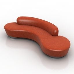 Modelo 3d de design de móveis Kagan de sofá curvo