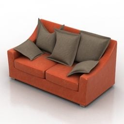 Modelo 3d do design push do sofá da sala de estar