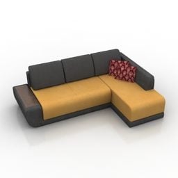 ספה פינתית סלון דגם תלת מימד