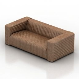 Leather Sofa 2 Seats Design 3d model