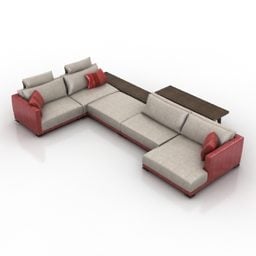 Grande sofá da sala de estar Poliform modelo 3d