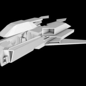 Model 3d Kapal Angkasa Frigate Scifi
