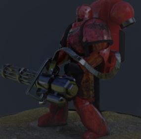 3D-Modell des Roboter-Space-Marine-Charakters