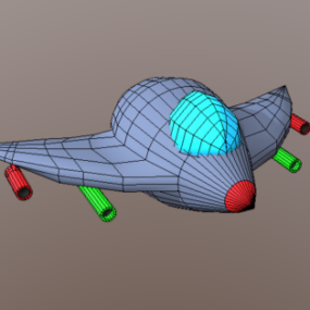 卡通概念太空飞船3d模型