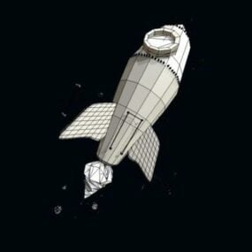 Cartoon ruimteraket 3D-model