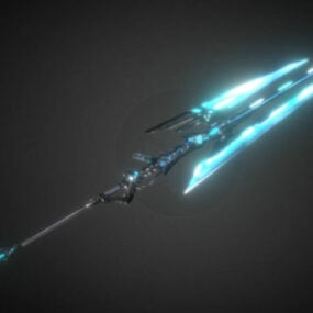 3D model sci-fi kopí meče