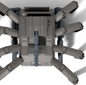 Mô hình Robot quân sự xe tăng nhện 3d