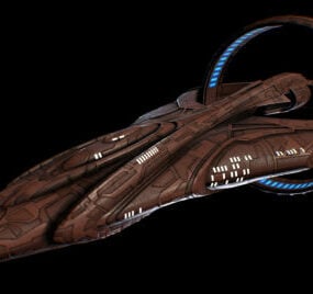 Nave espacial de ficção científica Star Trek Dkyr Classe Modelo 3d