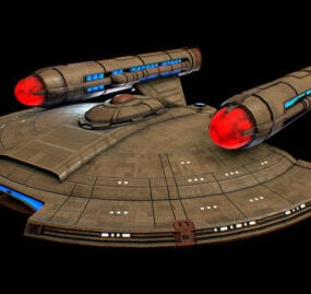 Modelo 3d da classe soberana da nave espacial Star Trek