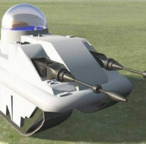 Mô hình 3d Concept xe tăng hiện đại