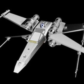 Modelo 3d del avión Ala-X de Star Wars