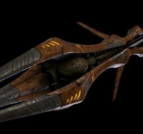 Bio-Alien-Raumschiff 3D-Modell