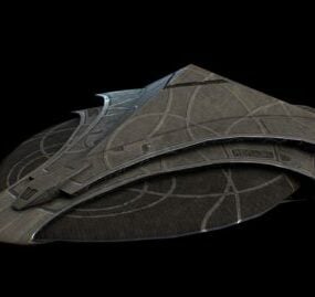 3д модель научно-фантастического космического корабля Звездные врата