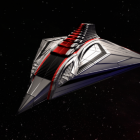 スターシップ宇宙船3Dモデル