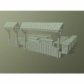 Conjunto de paredes de pedra para impressão Modelo 3D