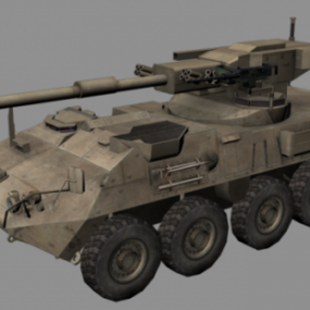 Military Ligh Tank Stryker Mgs 3d model