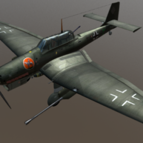 Modelo 3d de aeronave militar Stuka