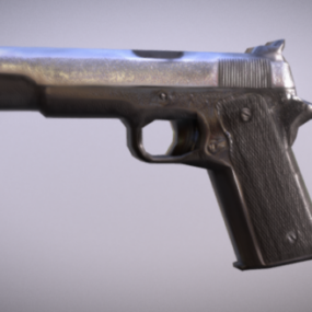 Lowpoly 3д модель пистолета-пулемета
