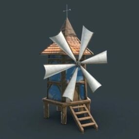 Western Windmill Building 3d-modell