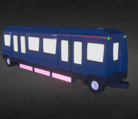 Modelo 3d de vagão de metrô de veículo
