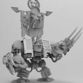 Cabeza de robot personaje cuadrado esculpir modelo 3d