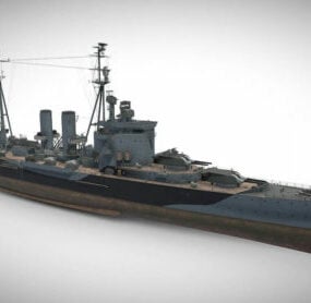 サリー英国重巡洋艦 3D モデル