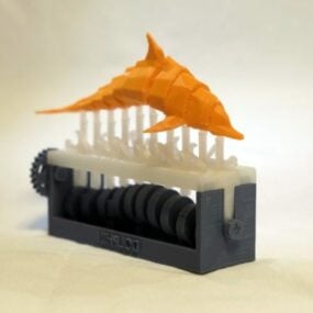 Modelo 3d imprimible de delfines nadando