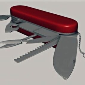 Schweizisk kniv i rustfrit stål 3d-model
