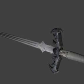 गेमिंग तलवार नक्काशीदार हैंडल 3डी मॉडल