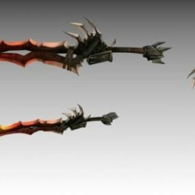 攻撃剣中世の装飾3Dモデル