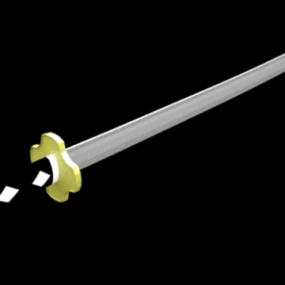 Modello 3d della spada giapponese Katana