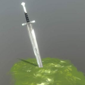 Westers zwaard Lowpoly 3d-model